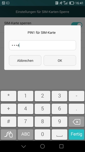 Geben Sie Ihre Alte PIN für SIM-Karte ein und wählen Sie OK