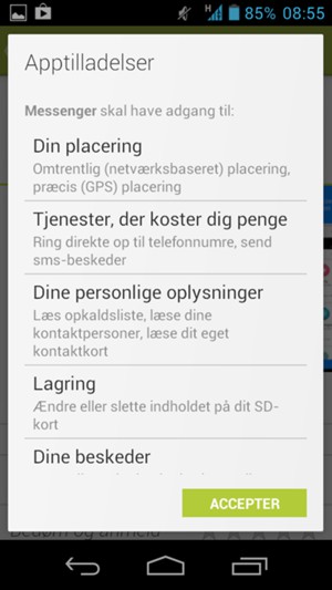 Vælg ACCEPTER