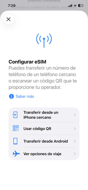 Seleccione Usar código QR