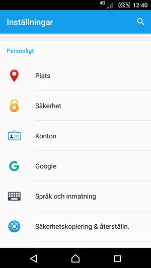Scrolla till och välj Plats