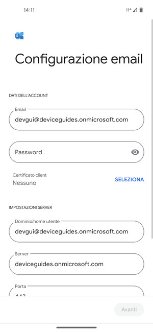 Inserisci la tua password