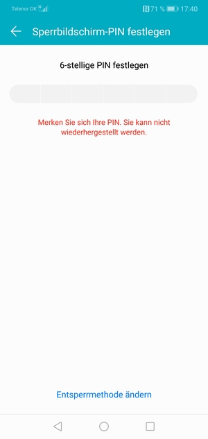 Wählen Sie Entsperrmethode ändern