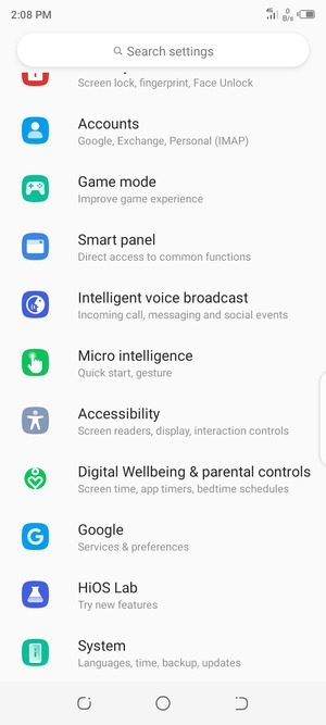 Scroll to and select System
