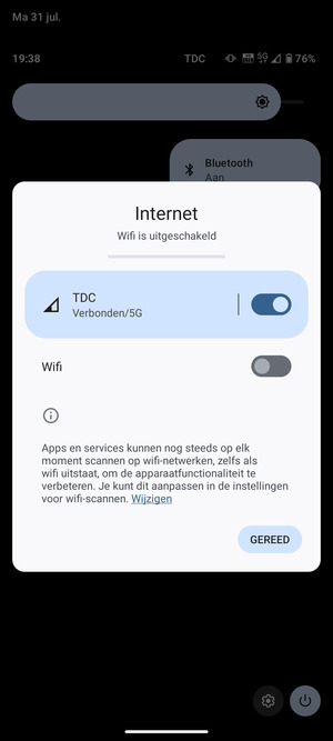 Selecteer GEREED