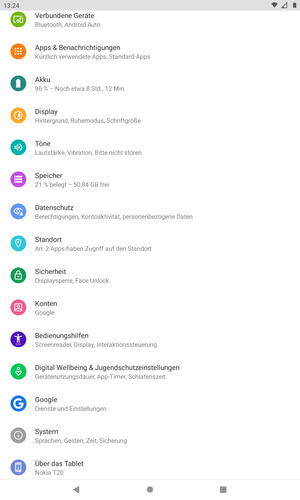Scrollen Sie und wählen Sie System