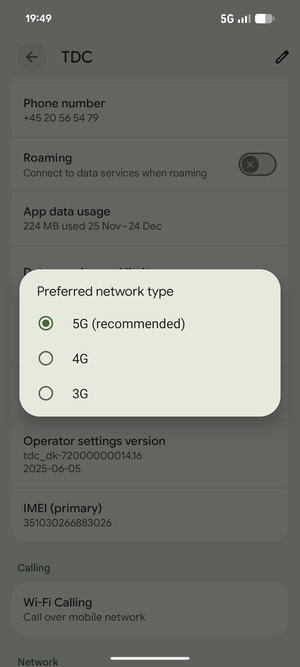 Select your preferred option