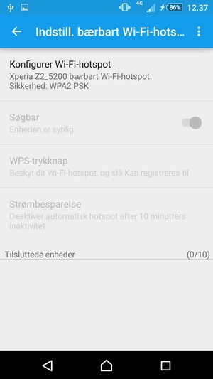 Vælg Konfigurer Wi-Fi-hotspot