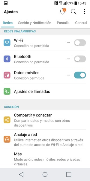Seleccione Redes y Wi-Fi