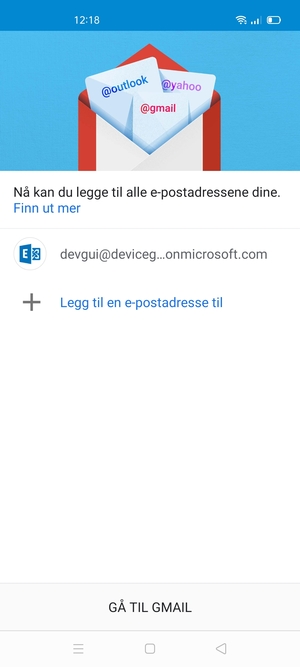 Velg GÅ TIL GMAIL