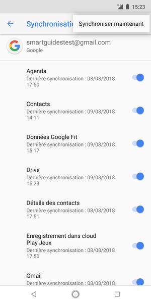 Sélectionnez Synchroniser maintenant