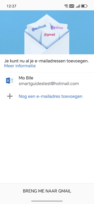 Selecteer BRENG ME NAAR GMAIL