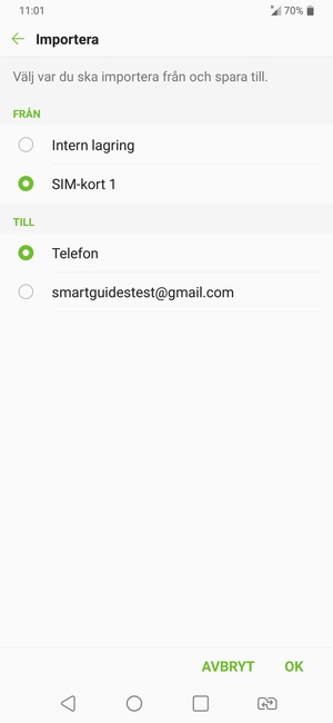 Välj SIM kort