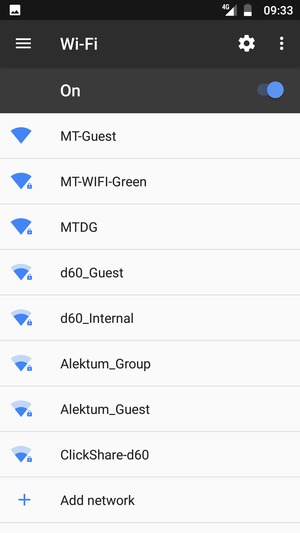 Select the wireless network you want to connect to
