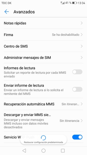 Seleccione Centro de SMS