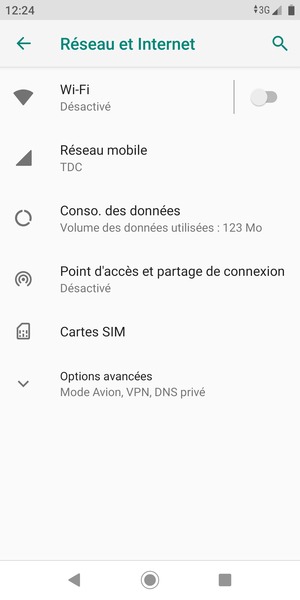 Sélectionnez Réseau mobile