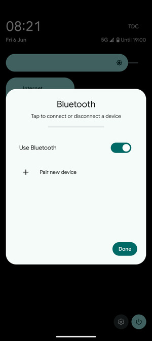 Turn off Use Bluetooth