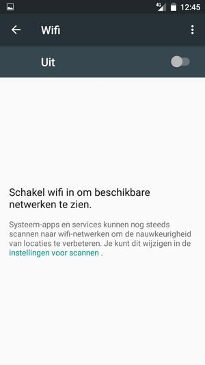 Schakel Wifi in