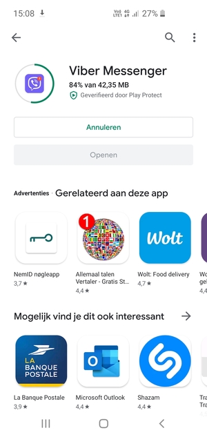 Wacht tot het installatieproces beëindigd is