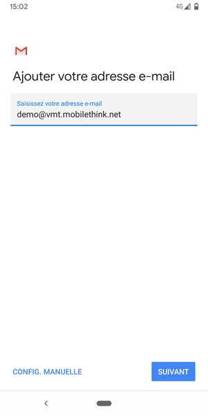 Saisissez votre adresse e-mail et sélectionnez SUIVANT