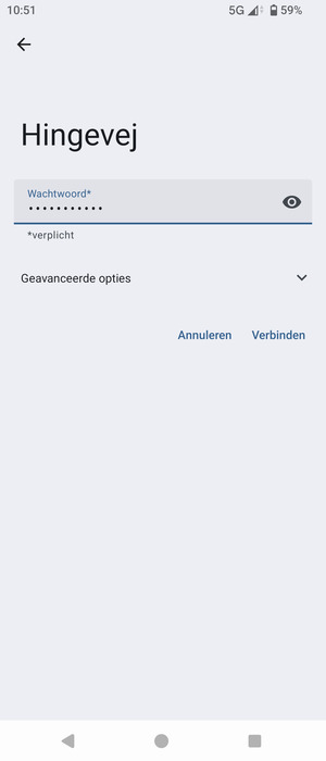 Voer het WiFi-wachtwoord in en selecteer Verbinden