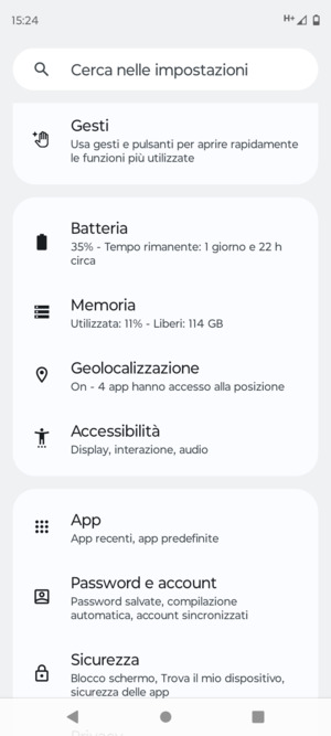 Scorri e seleziona Geolocalizzazione