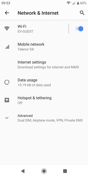 Select Internet settings