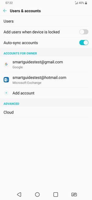 Select your Google account