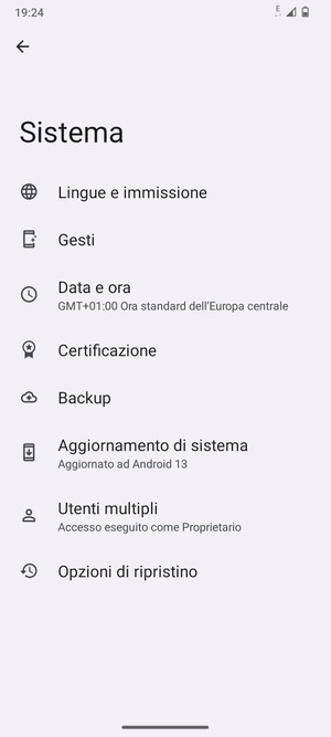 Seleziona Aggiornamento di sistema