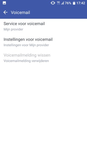 Selecteer Instellingen voor voicemail