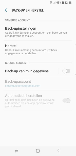 Schakel Back-up van mijn gegevens in