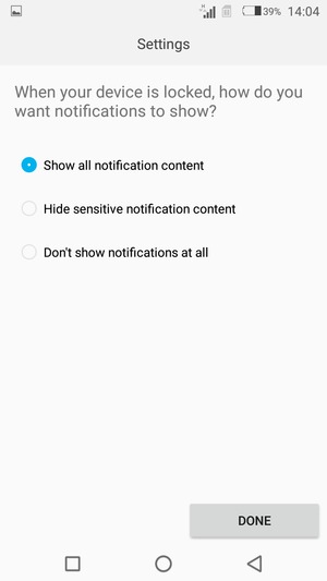 Select your preferred option and select DONE