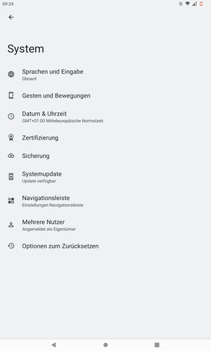 Wählen Sie Systemupdate