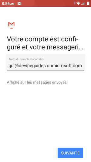 Donnez un nom à votre compte et sélectionnez SUIVANTE