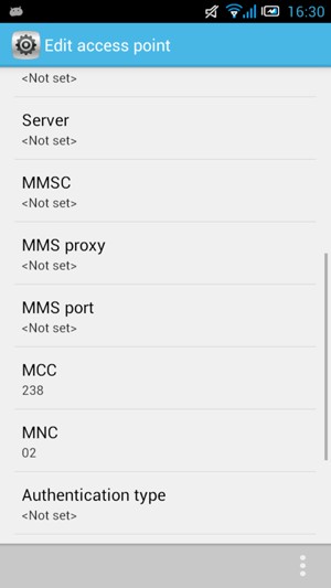 Scroll down and enter MMS information