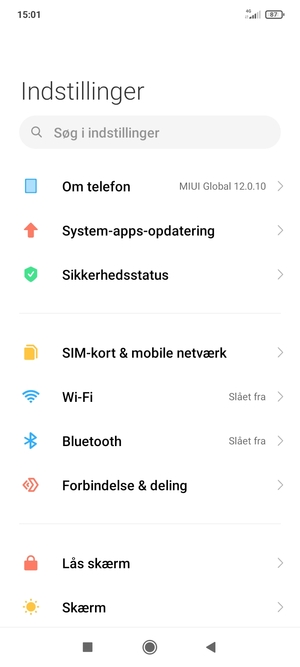 Vælg SIM-kort & mobile netværk