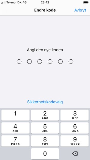Skriv inn den nye koden