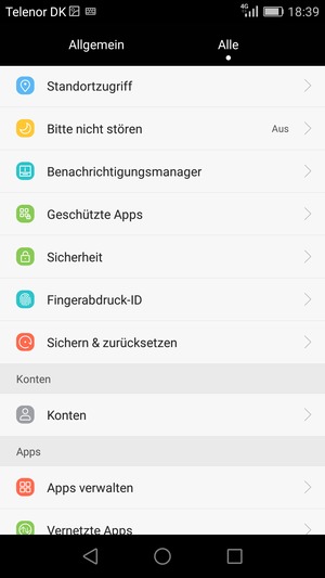Scrollen Sie und wählen Sie Sichern & zurücksetzen