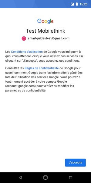 Sélectionnez J'accepte