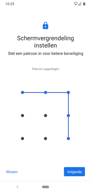 Teken een ontgrendelingspatroon en selecteer Volgende