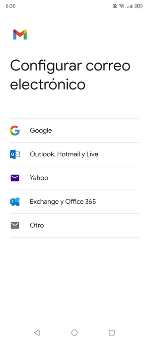 Seleccione Exchange y Office 365