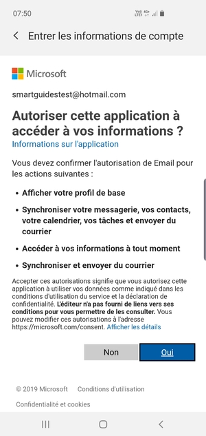 Sélectionnez Oui