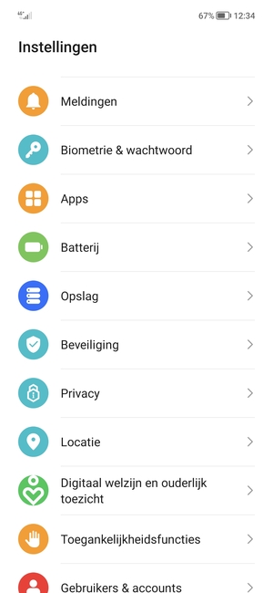 Scroll naar en selecteer Beveiliging