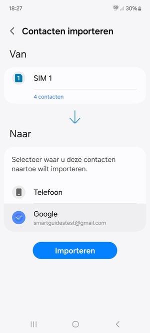 Selecteer Importeren