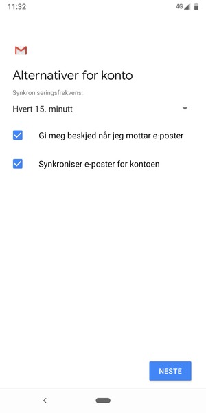 Velg NESTE