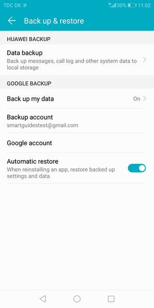 Select Backup account