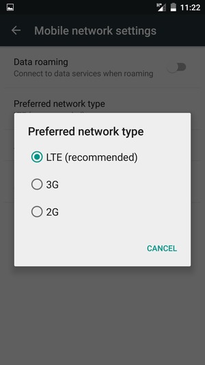 Select your preferred option