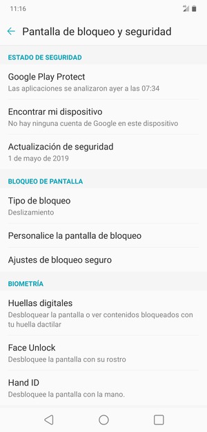 Seleccione Tipo de bloqueo