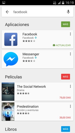 Seleccione la aplicación