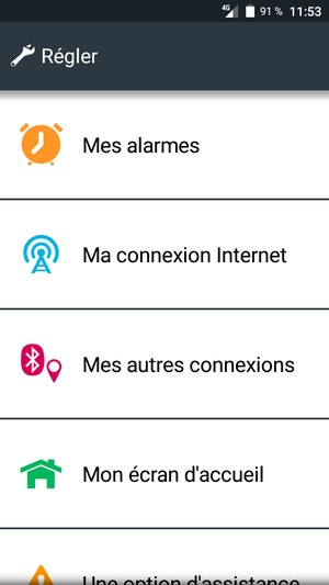 Faites défiler et sélectionnez Ma connexion Internet