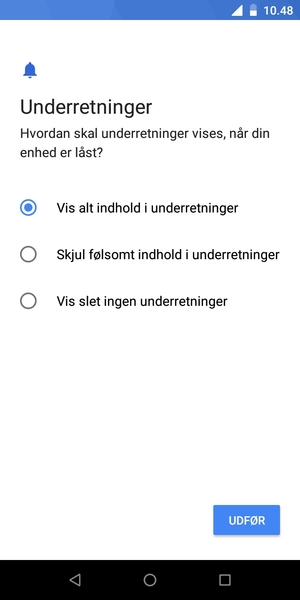 Vælg din foretrukne mulighed og vælg UDFØR